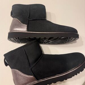 UGG Black and Metallic Ankle Boots